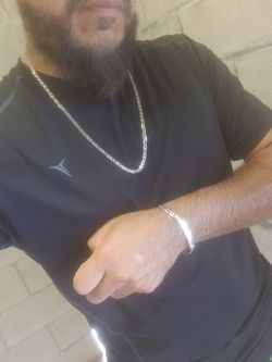 14k white gold chain and brasalete 32gr total $2800