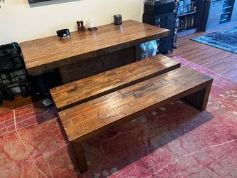 Ashley’s furniture Rustic Reclaimed Wood Dining Table with Bench