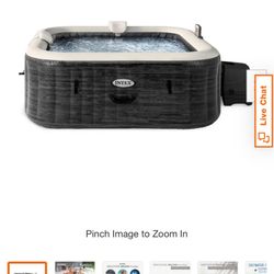 PureSpa Plus Greystone 6-Person Inflatable Square Hot Tub