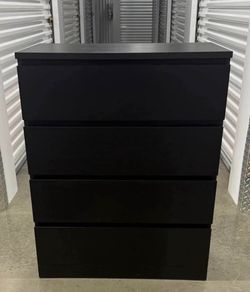 IKEA BLACK BROWN OAK FINISH LARGE 4 DRAWER CHEST DRESSER IN NEW CONDITION DELIVERY AVAILABLE