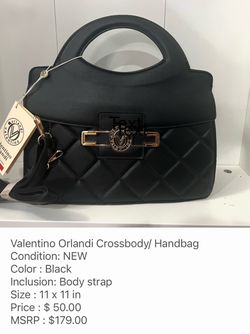 Valentino Orlandi Black Quilted Crossbody Handbag