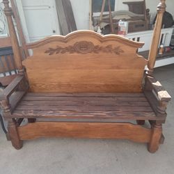 All Wood Solid Bench  55 Inch wide