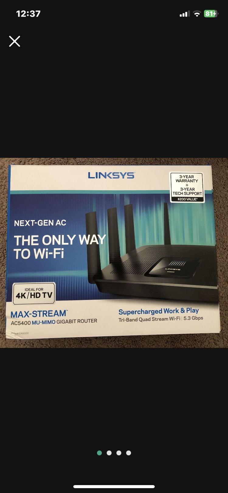 Linksys EA9500 Max-Stream™ AC5400 MU-MIMO Gigabit Wi-Fi Router