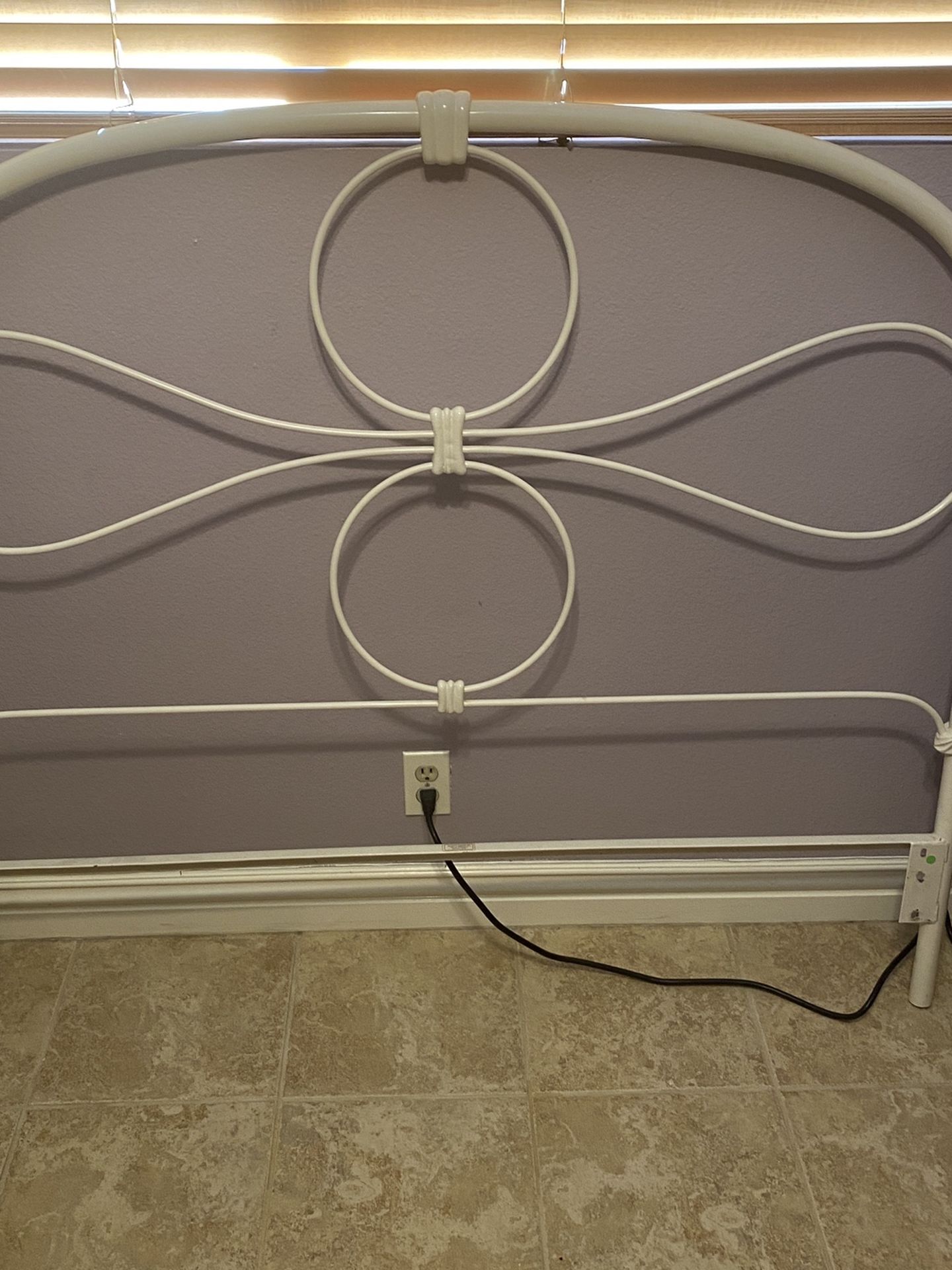 White Enamel Wrought Iron Headboard Full Size