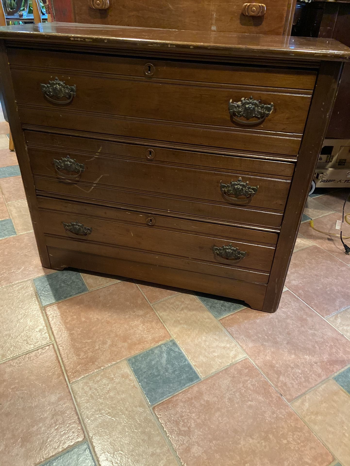 Beautiful Solid Cherry Wood Vintage Chest