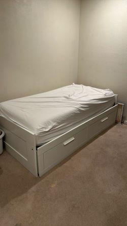 twin size bed frame drawers and mattress included