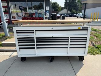 Husky Rolling Tool Cabinet with Wood Top 72”
