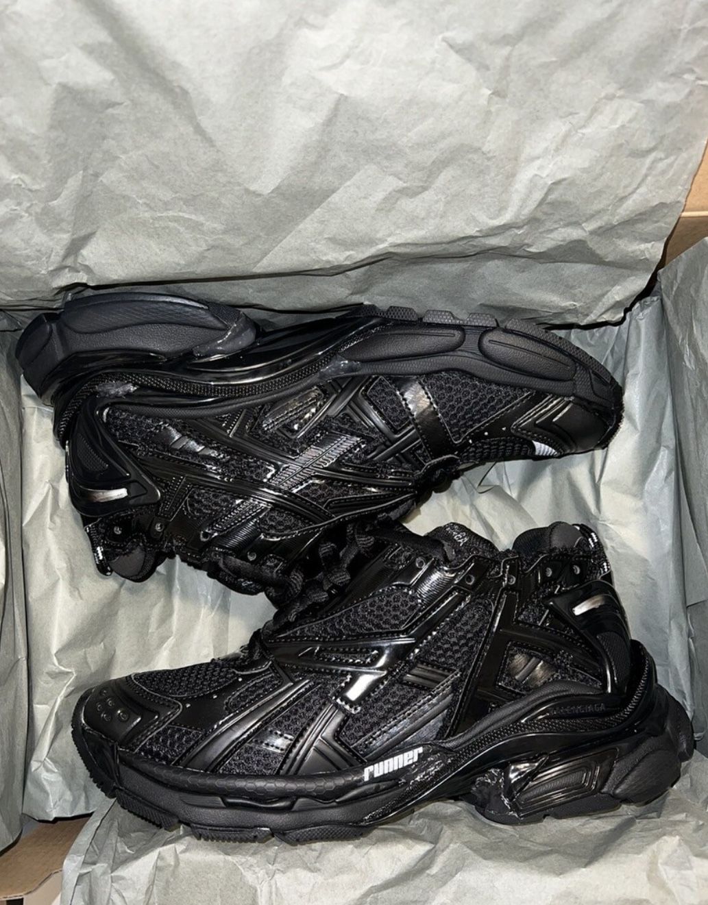 All black Balenciaga Runners