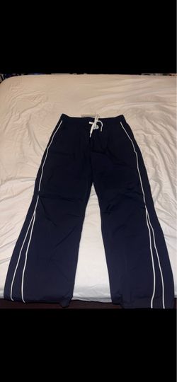 Navy Blue Track Pants with White Stripe
