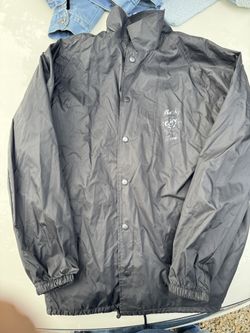 SKETCHY TANK /Black Button Up Xl Windbreaker Jacket
