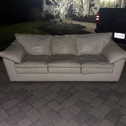 Leather Couch White - FREE DELIVERY