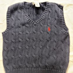 Ralph Lauren  KIDS Navy Cable Knit Sweater Vest 24M