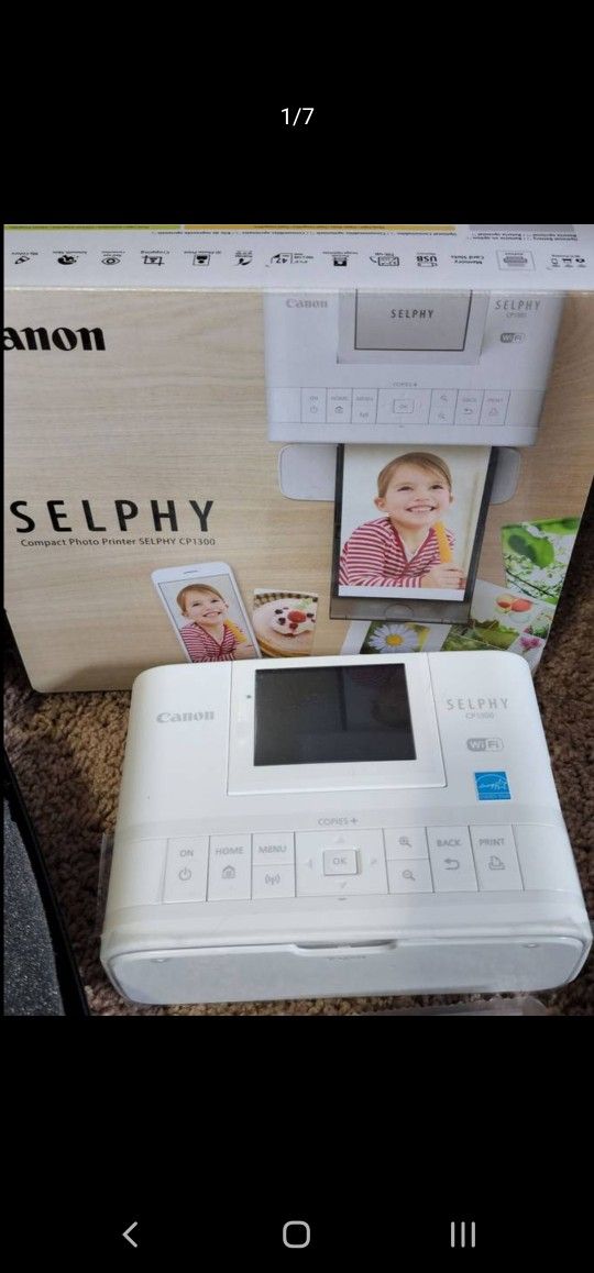 Brand new Canon Selphy CP1300 Compact Wifi Photo Printer (white) + Case and Accessories