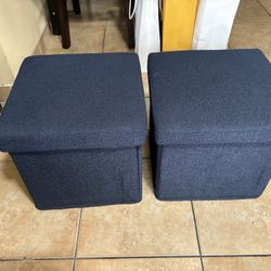 Set Of 2 Blue Storage Cubes