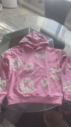 Pink Denim Tear Hoodie 