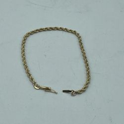 14 KT Yellow Gold Rope Bracelet 8”