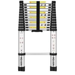 New 12.5 Ft Telescoping Ladders，EN131Standards Multi-Purpose Folding Aluminum Extension Ladder