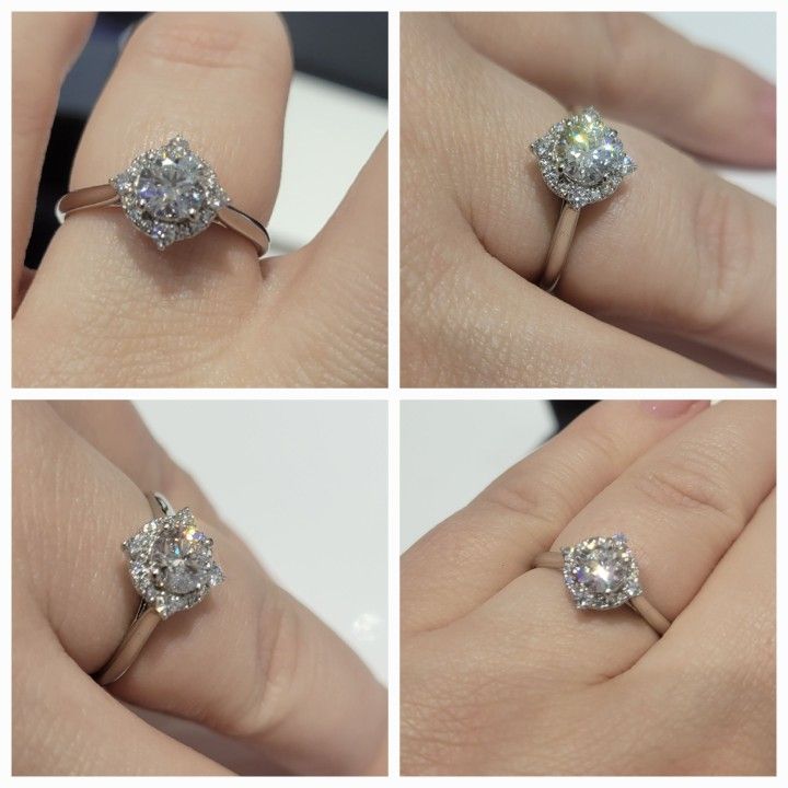 Size 9 .8 Kart Platinum Diamond Engagement Ring
