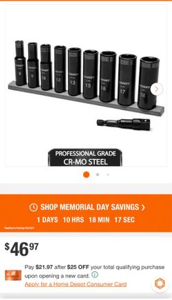 3/8 in. Drive Thin Wall Metric Deep Metric 6-Point Impact Socket Set (10-Piece)