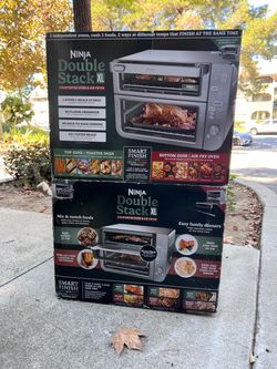 Ninja Double Stack XL Countertop Oven and Air Fryer with SmartFinish & DualZone Technology DCT601: Stainless Steel, Convection Bake, Air Fry