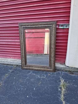 Ornate Bronze-Tone Framed Wall Mirror
