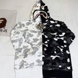 BAPE CITY CAMO HALF N HAL SHARK ZIP-UP SIZE XL