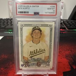 2025 Topps Allen & Ginter RC Nick Kurtz #296 PSA 10
