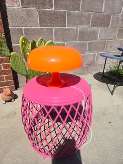 Stunning orange modern mushroom lamp