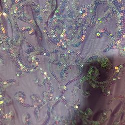 Iridescent Lilac Sequin Prom Dress