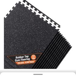 2 Sets Black Rubber Gym Flooring 