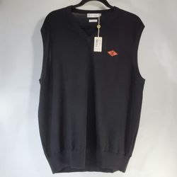 Peter Millar V Neck Black Vest Sweater Mens Large 70% Silk 4% Cashmere & Cotton 