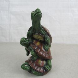 3 Turtles Stacked Garden Pottery Statue/Figurine 8 3/4" Tall


