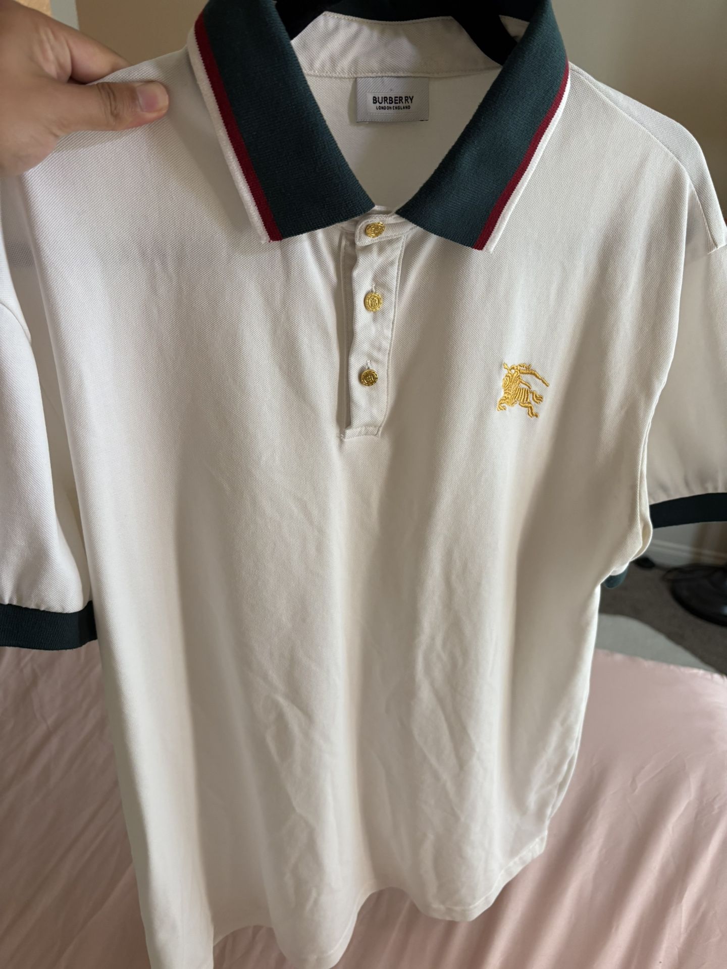 Large White Burberry Polo