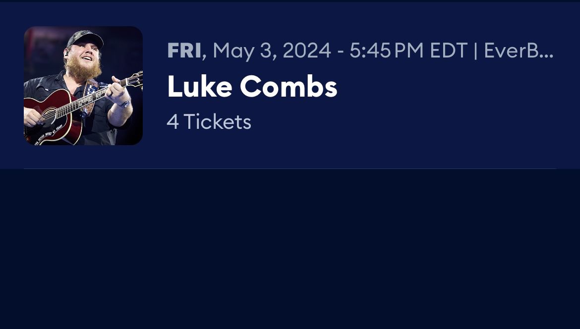 Luke Combs Jacksonville,Fl. May 3 