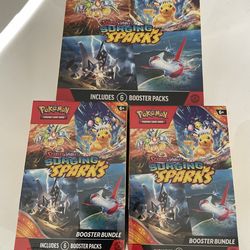 Pokemon 3 TCG Surging Sparks Booster Bundle Factory Sealed
