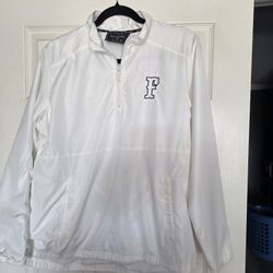 Ladies Large White Firecracker Pull Over Windbreaker