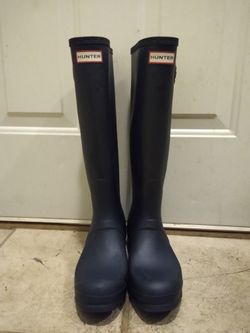 Navy Blue tall Hunter Boots size 40.5 (US 9)