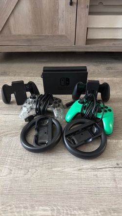 Nintendo Switch Dock with Controllers and Accessories