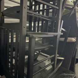 2 Brand New Black Outdoor  Rocking Chairs