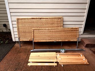 IKEA Wicker Full Bedframe