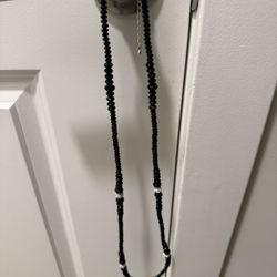Black and silver beads sparkly necklace
