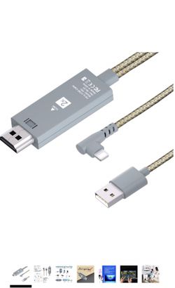 Compatible with iPhone iPad to HDMI Adapter Cable, 1080P Digital AV HDMI Adaptor Connector Cord for iPhone Xs Max XR X 8 7 8 Plus iPad Pro - No Delay