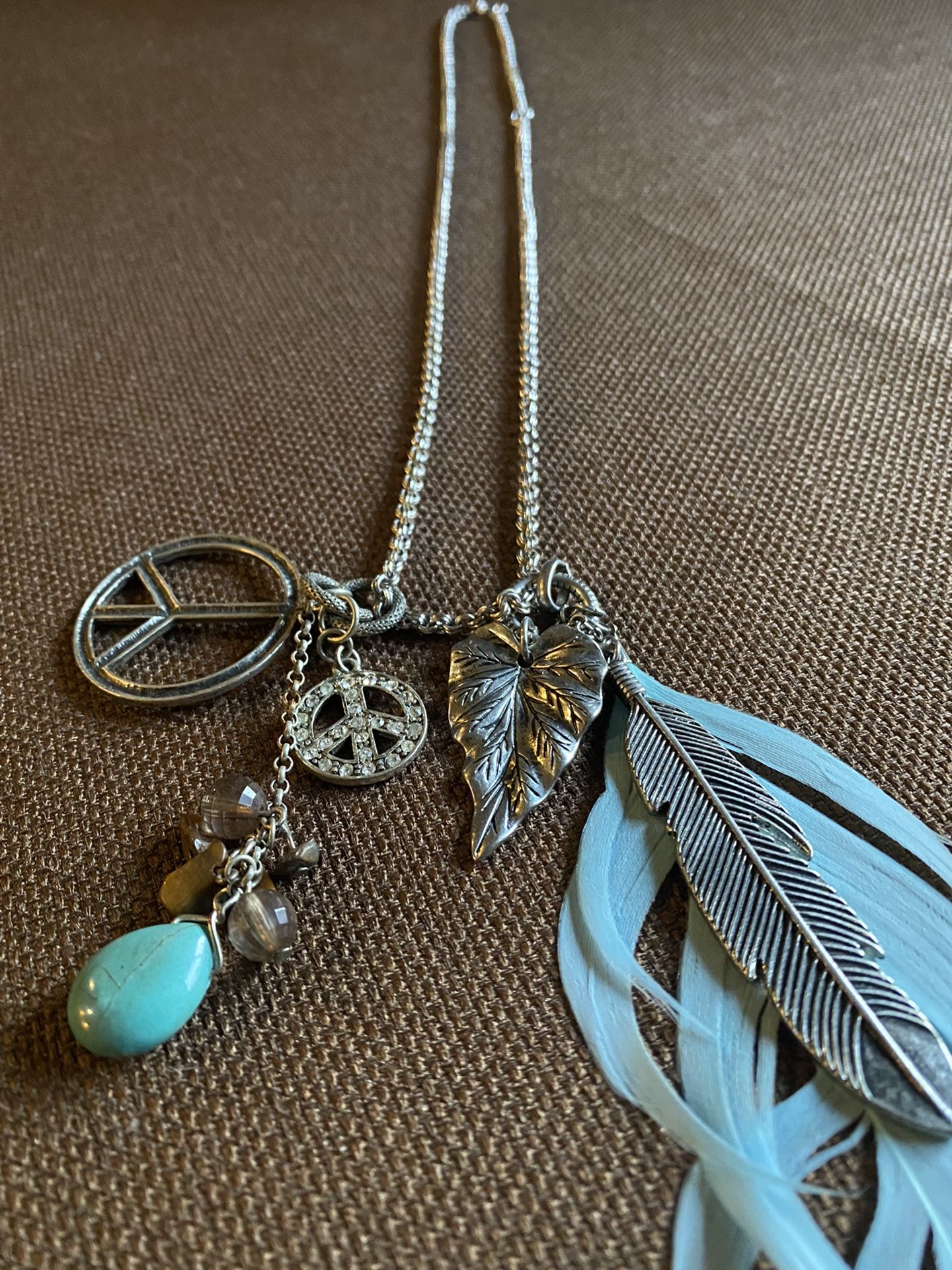 Artisan Charm Necklace with Turquoise Stone