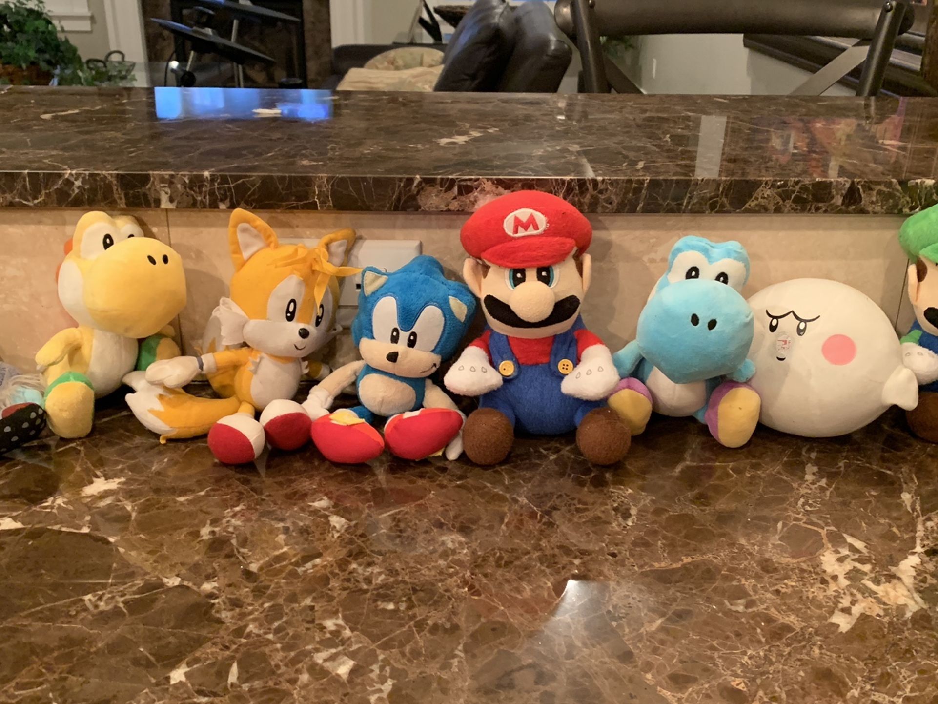 Mario Brothers Lot Of Stuffed Animals