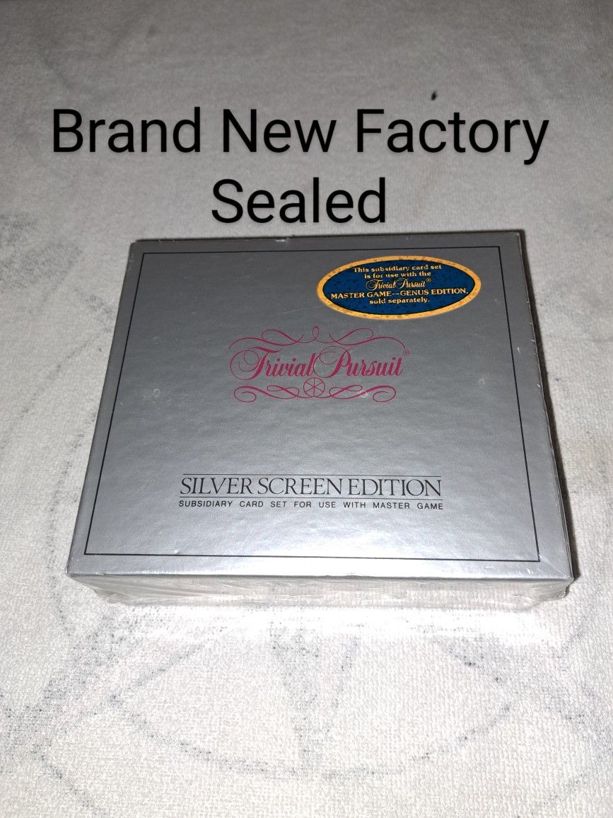 Brand New Factory Sealed Trivial Pursuit Silver Screen Edition Subsidiary Card Set For Use With Master Game