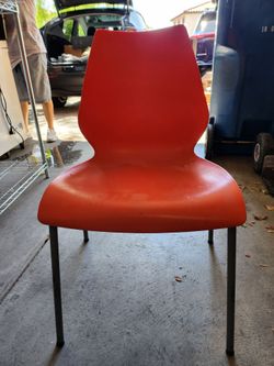 Orange color cafe chairs