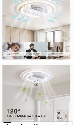 STERREN 20” Ceiling Fan with Light Dimmable Remote Control 6 Speed