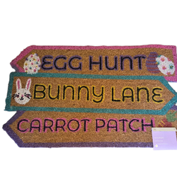 Easter Coir Doormat Bunny Lane Egg Hunt Carrot Patch Directional Arrows