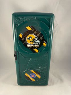 Vtg 90s SUNCAST Green Bay Packers CD Holder Desk Locker 13x6x5 1/2 NFL Sports Memorabilia USA