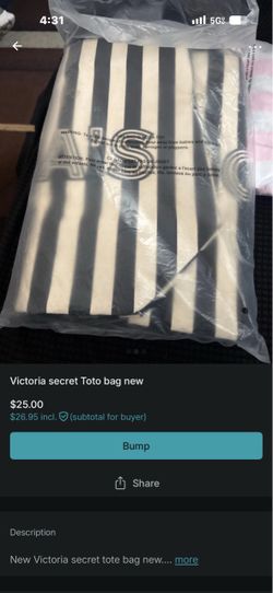 Victoria secrets tote black and white